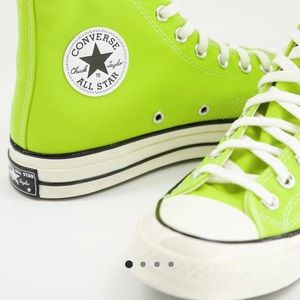Lime green converse sneakers barely worn